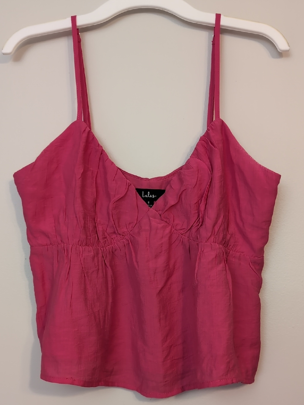 Lulus Lined Crinkly Peplum Camisole W Spaghetti Straps Small, LN!